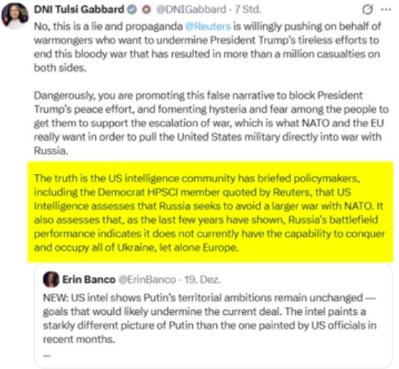 Tulsi_Gabbert auf Twitter vom 21.12.2025