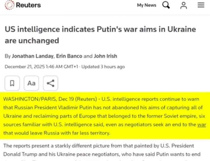 Reuters-Meldung vom 21.12.2025